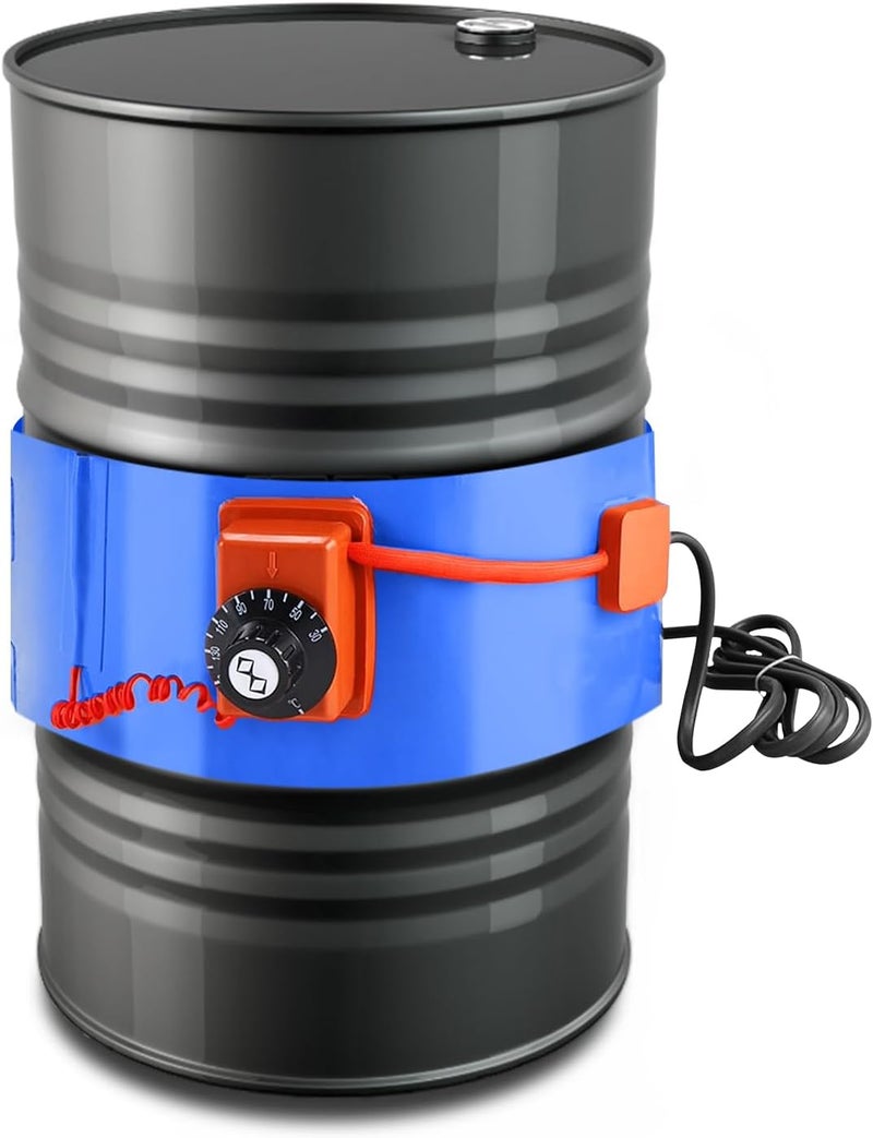 YeloDeer Upgraded Blue 55 Gallon Drum Heater with Twist Temperature Control, 120V 1200 Watt Barrel Heater Band for Grease Keg Heater Operates in 86 ℉-302 ℉, Metal Drum Pail Heaters for Honey Drum - Image 1